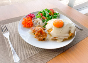 常総市 カフェ 若者 R2cafe R2カフェ 水海道 茨城 茨城県 筑波 ベーコンエッグパンケーキ